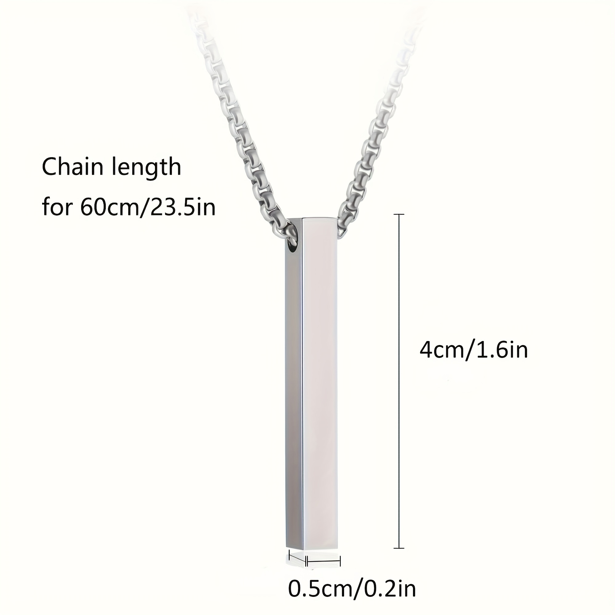 Long Stainless Steel Pendant Necklace